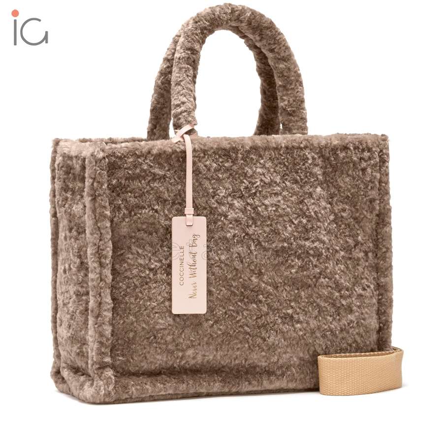 Coccinelle Never Without Bag Astrakan Medium Warm Taupe E1PHO180201 N59