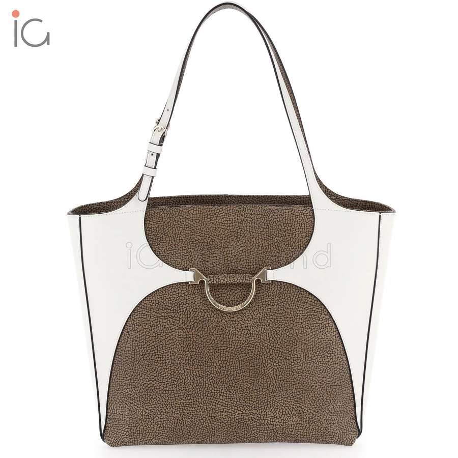 Borbonese Shopping Bag 110 Medium OP Naturale/Ghiaccio 923043AG5F02