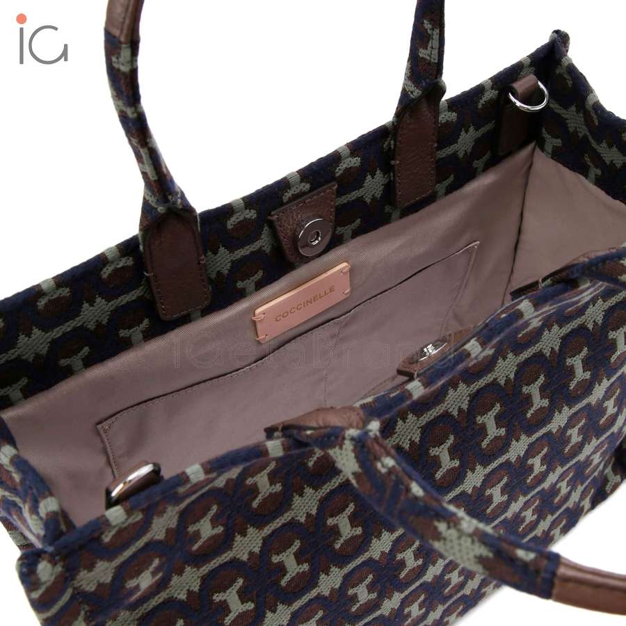 Coccinelle Never Without Bag Monogram Medium Mul.Midn/Coffee E1MBD180201 527