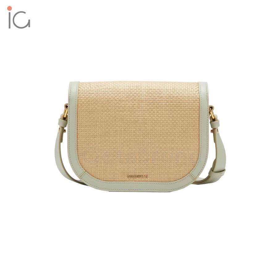 Coccinelle Dew Straw Small Natural/Celadon Green E1QTH150301459