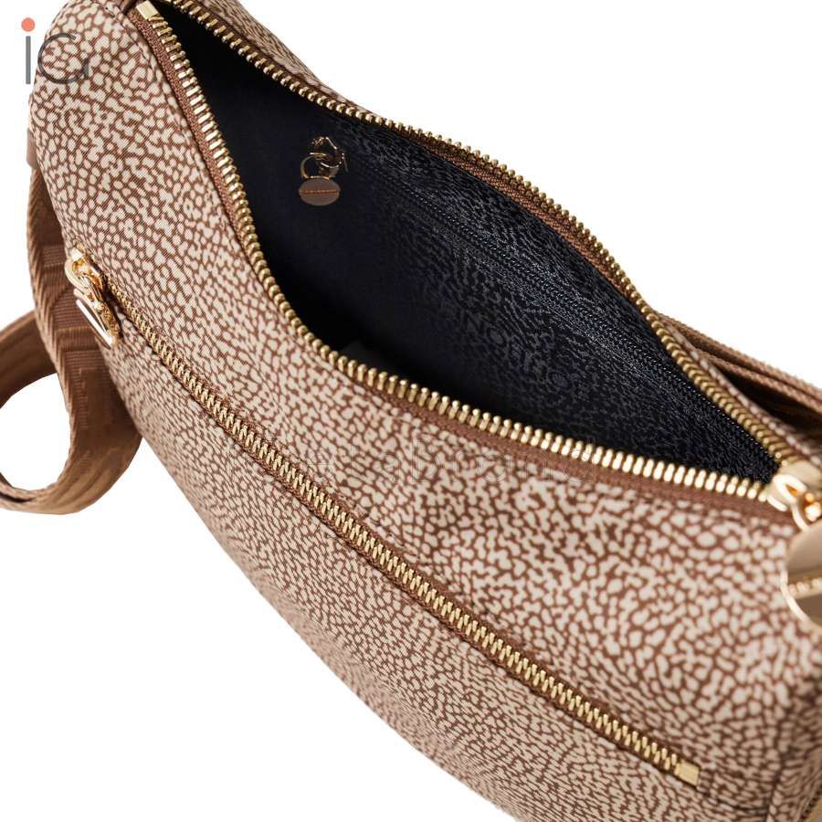 Borbonese Hobo Luna Mini Beige/Marrone 934137I15994