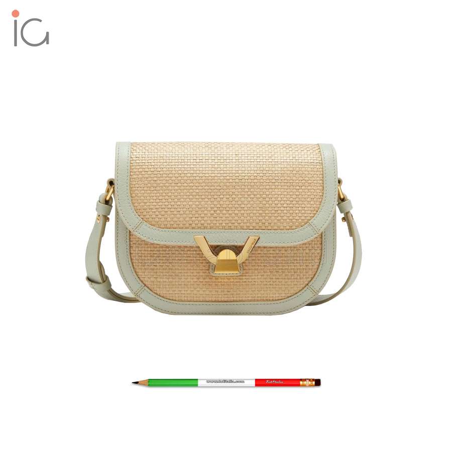 Coccinelle Dew Straw Small Natural/Celadon Green E1QTH150301459