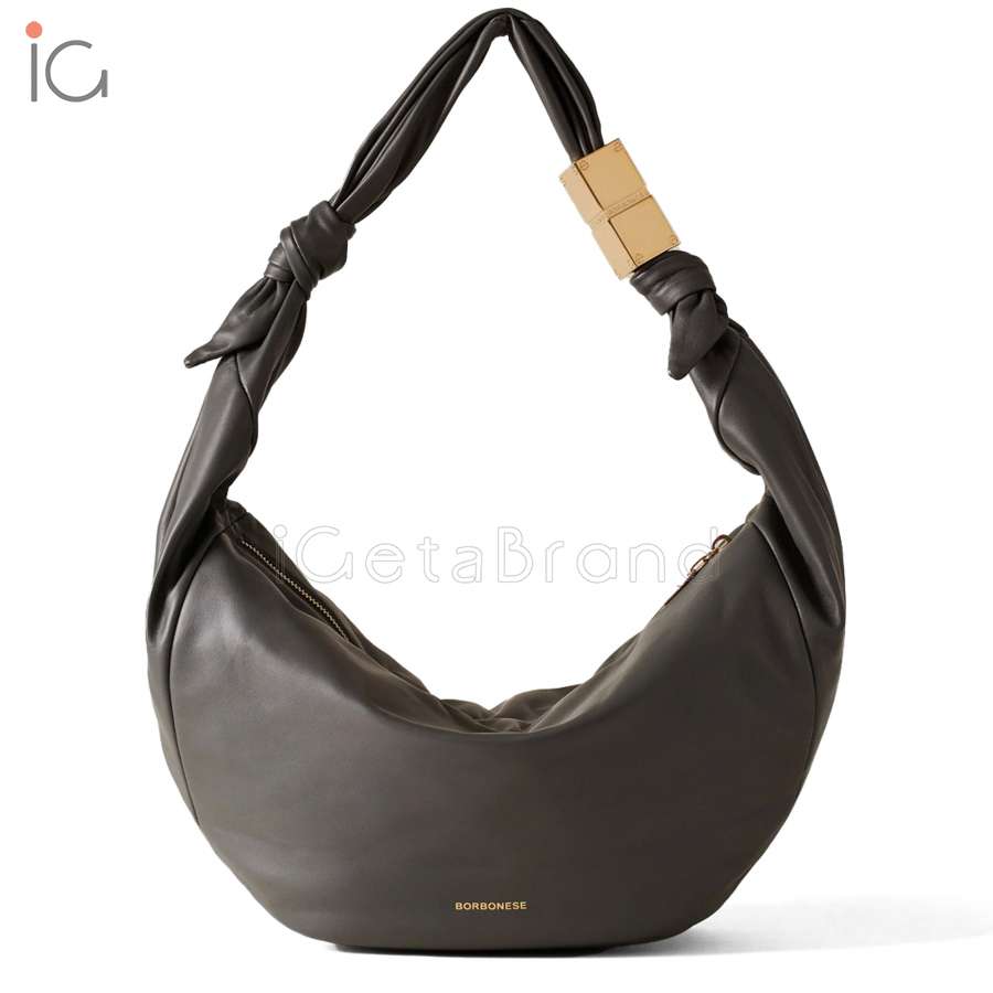 Borbonese Hobo Bag Domino Medium Clay Grey 924028F29Z54